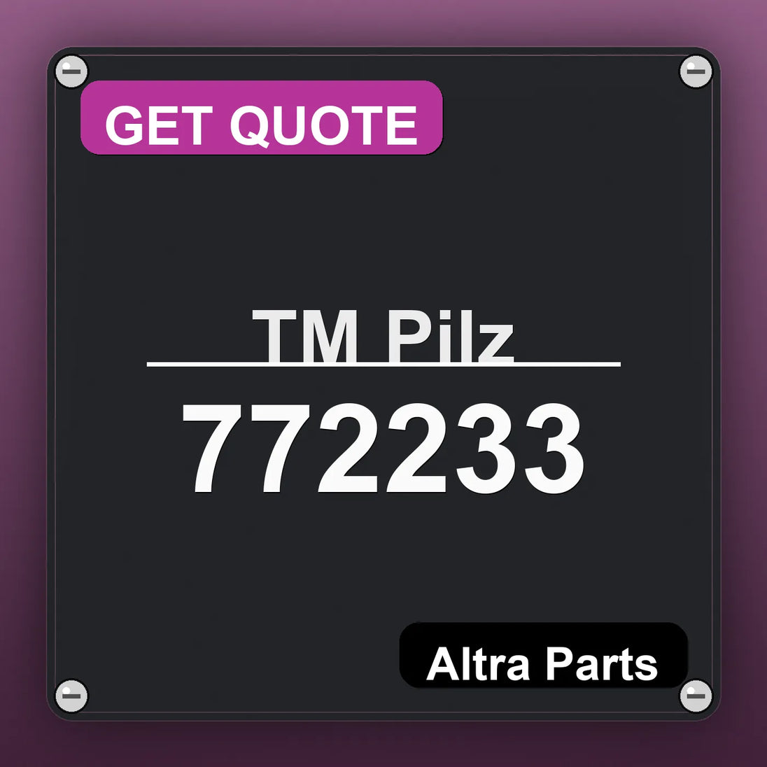 ТМ Pilz 772233 industrial nameplate style image – Altra Parts. GET QUOTE.