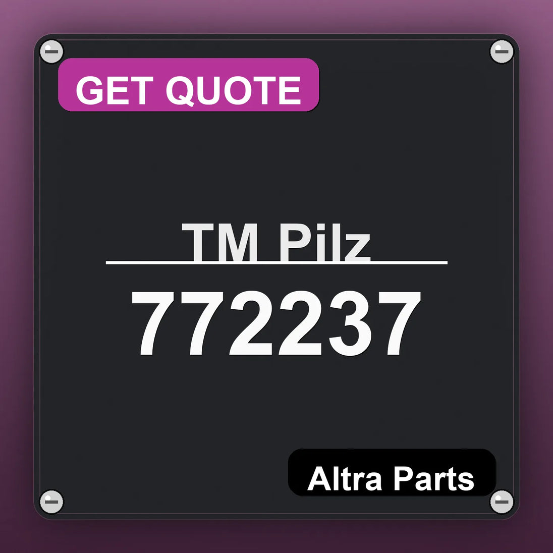ТМ Pilz 772237 industrial nameplate style image – Altra Parts. GET QUOTE.