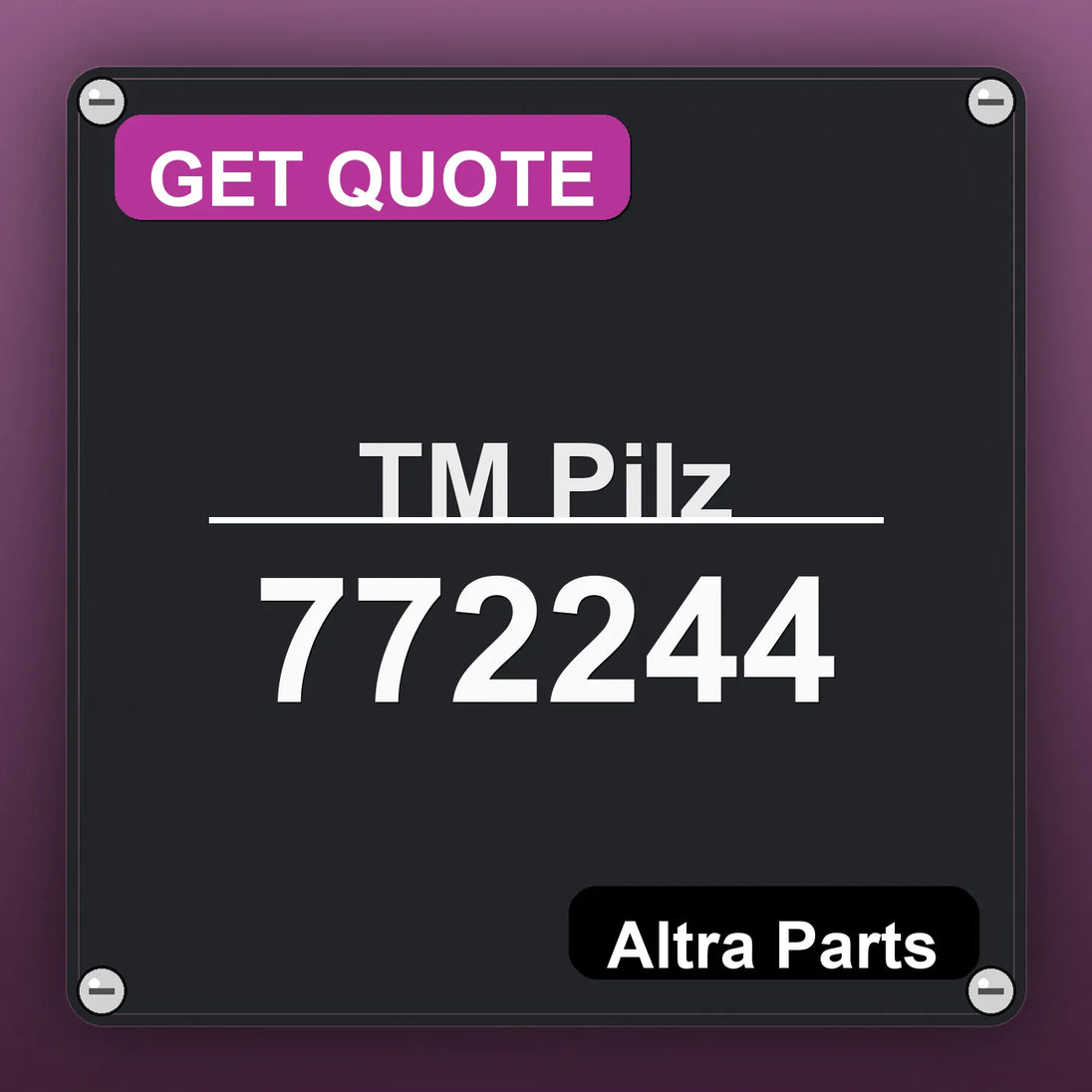 ТМ Pilz 772244 industrial nameplate style image – Altra Parts. GET QUOTE.