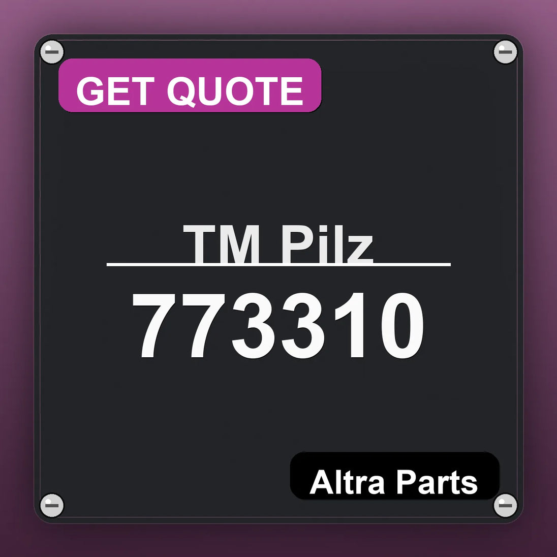 ТМ Pilz 773310 industrial nameplate style image – Altra Parts. GET QUOTE.