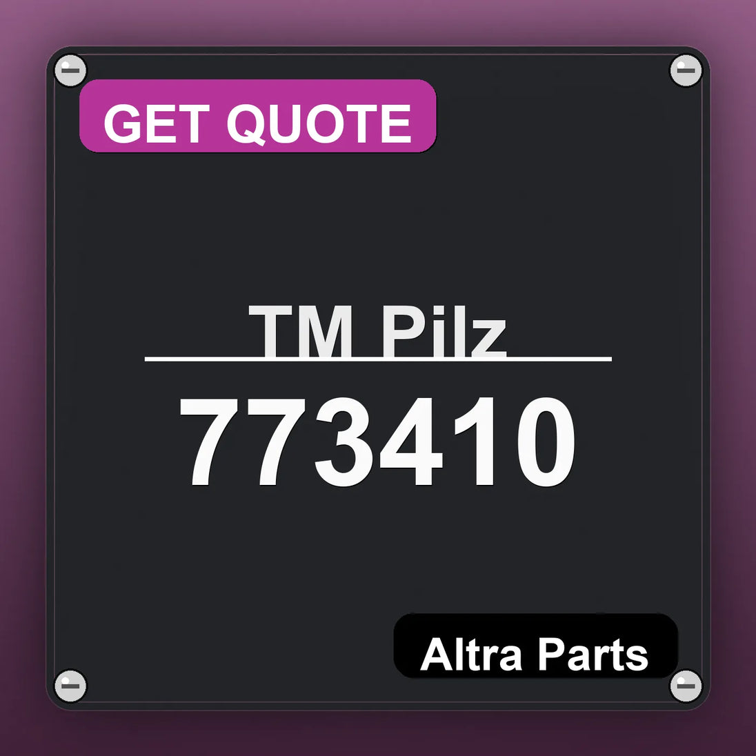 ТМ Pilz 773410 industrial nameplate style image – Altra Parts. GET QUOTE.