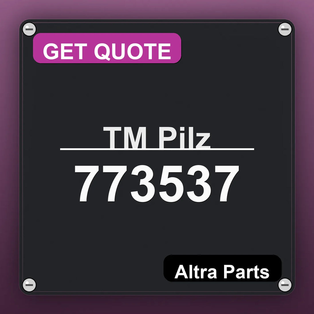 ТМ Pilz 773537 industrial nameplate style image – Altra Parts. GET QUOTE.