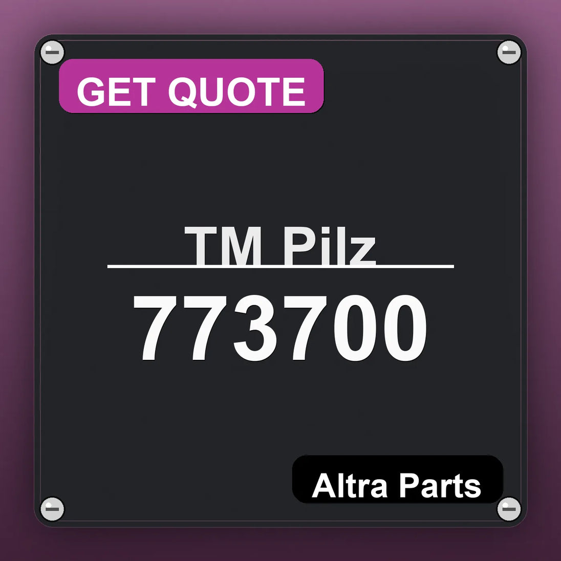 ТМ Pilz 773700 industrial nameplate style image – Altra Parts. GET QUOTE.