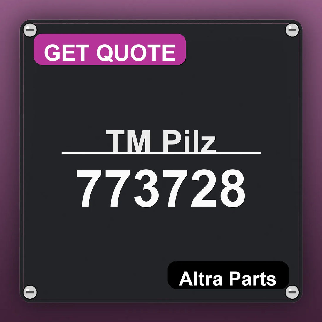 ТМ Pilz 773728 industrial nameplate style image – Altra Parts. GET QUOTE.