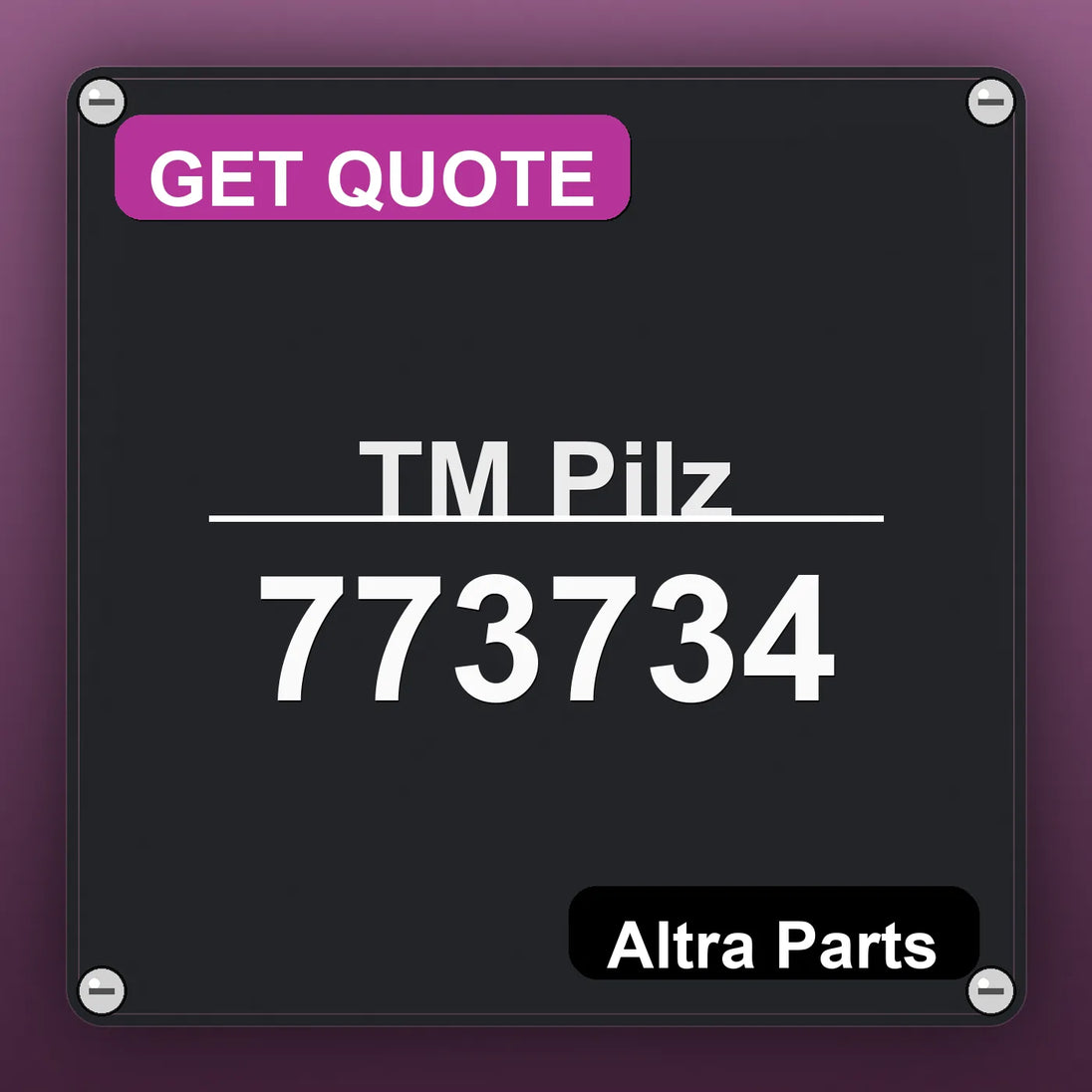 ТМ Pilz 773734 industrial nameplate style image – Altra Parts. GET QUOTE.