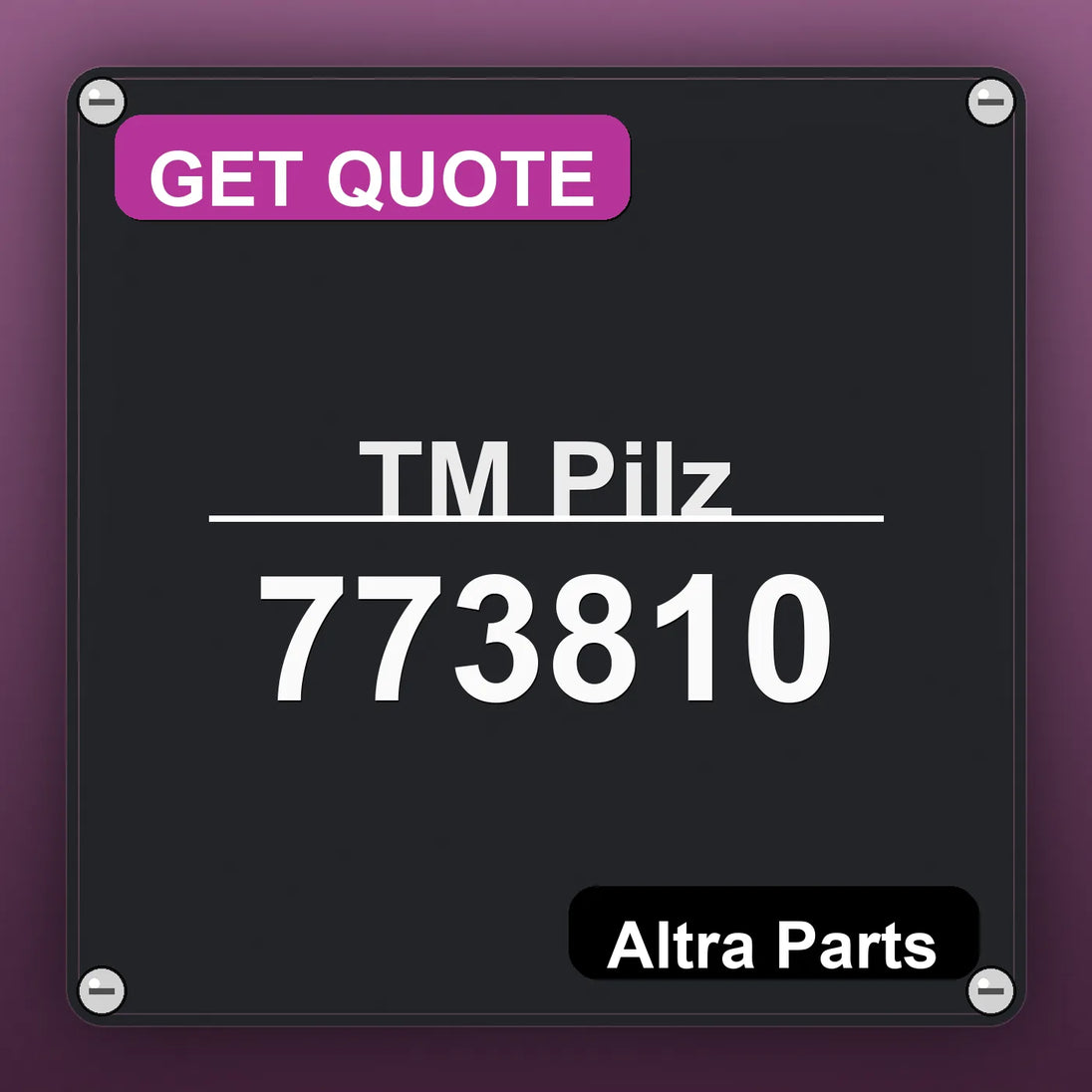 ТМ Pilz 773810 industrial nameplate style image – Altra Parts. GET QUOTE.