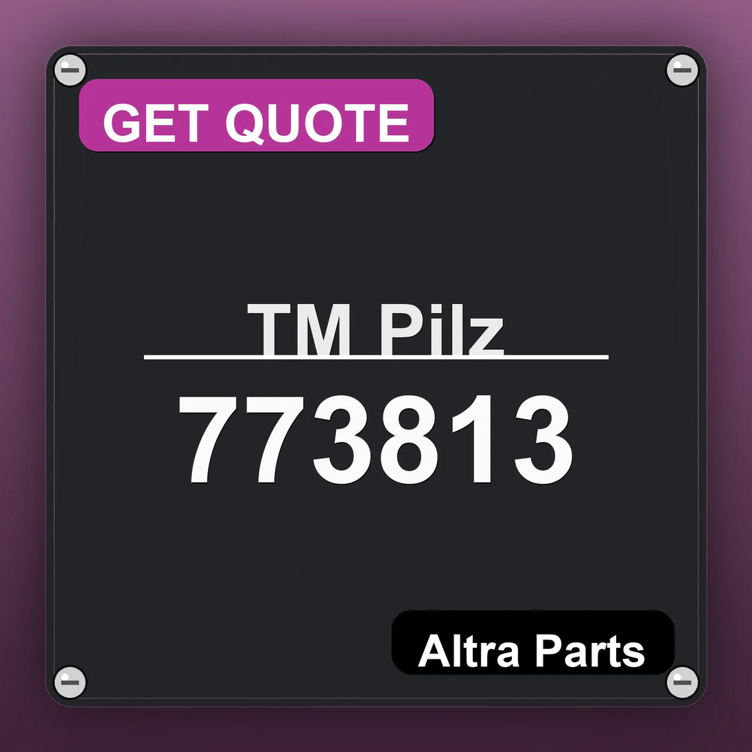 ТМ Pilz 773813 industrial nameplate style image – Altra Parts. GET QUOTE.