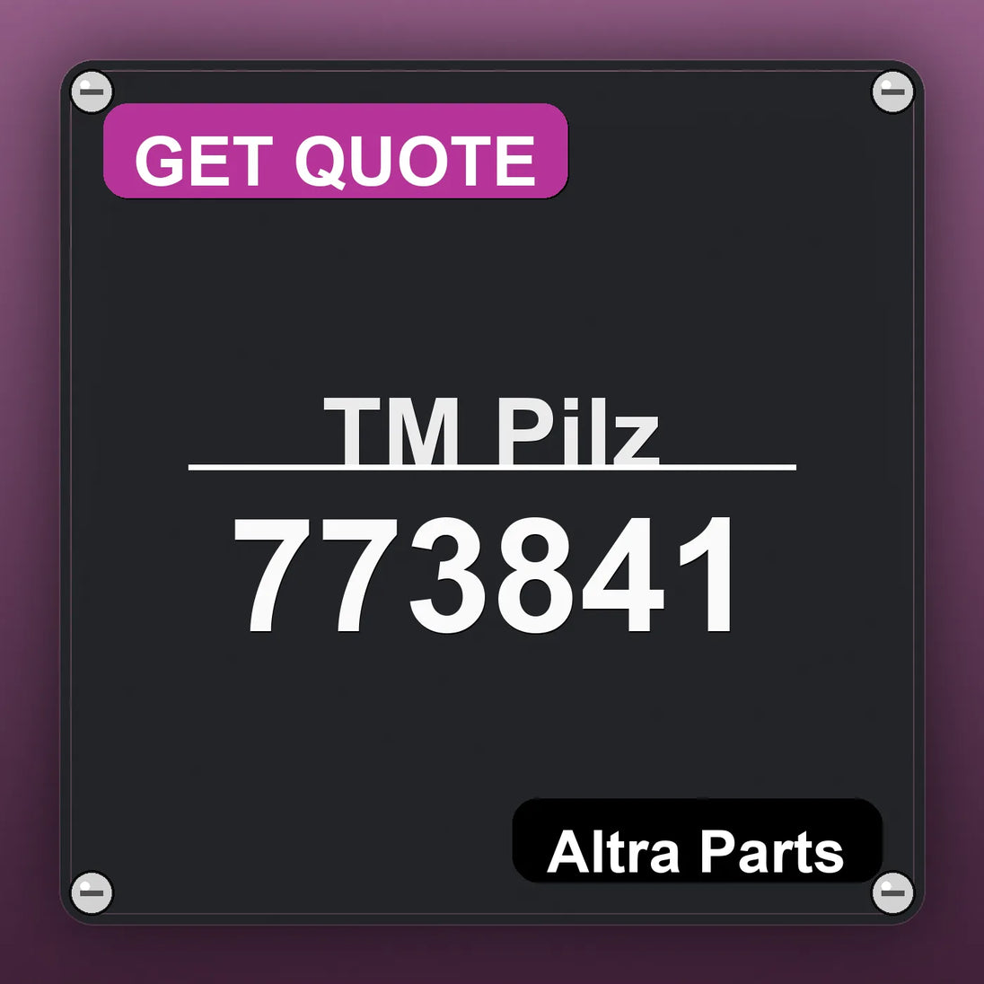 ТМ Pilz 773841 industrial nameplate style image – Altra Parts. GET QUOTE.