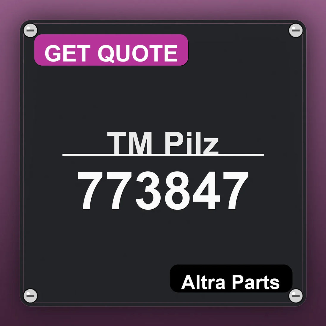ТМ Pilz 773847 industrial nameplate style image – Altra Parts. GET QUOTE.