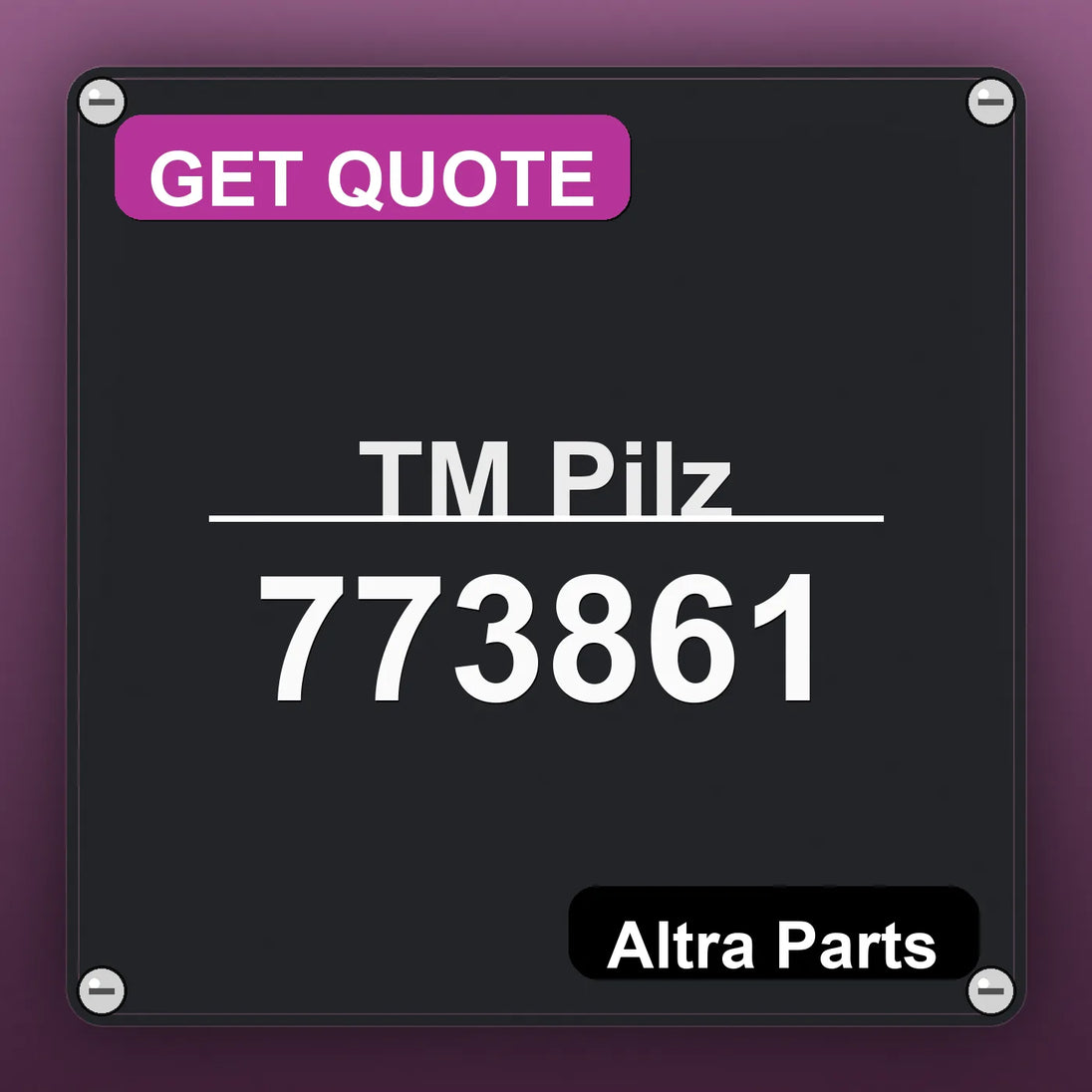 ТМ Pilz 773861 industrial nameplate style image – Altra Parts. GET QUOTE.