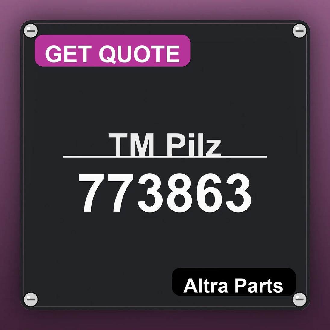 ТМ Pilz 773863 industrial nameplate style image – Altra Parts. GET QUOTE.