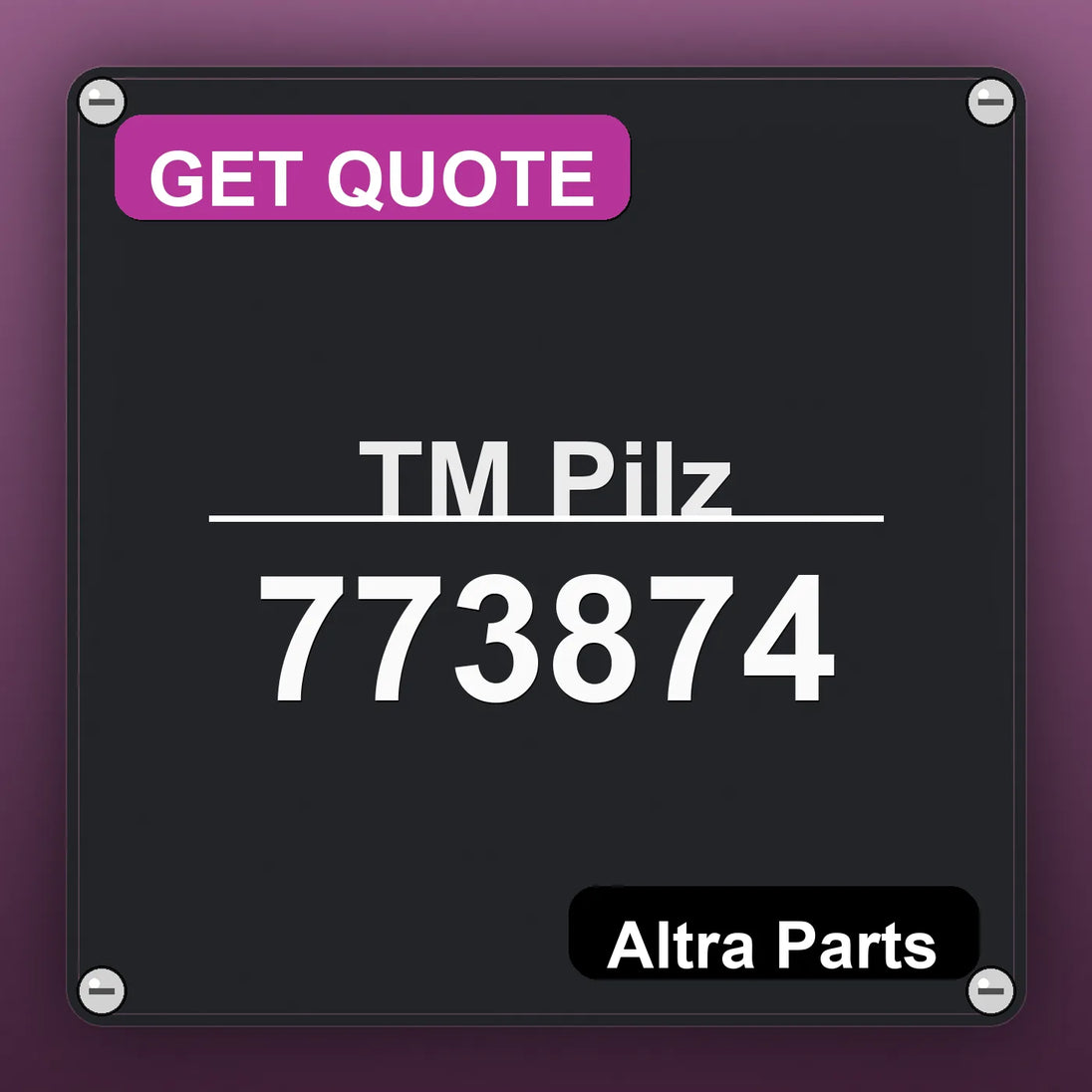 ТМ Pilz 773874 industrial nameplate style image – Altra Parts. GET QUOTE.