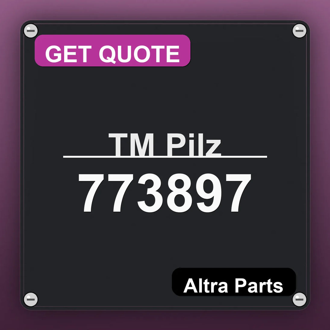 ТМ Pilz 773897 industrial nameplate style image – Altra Parts. GET QUOTE.