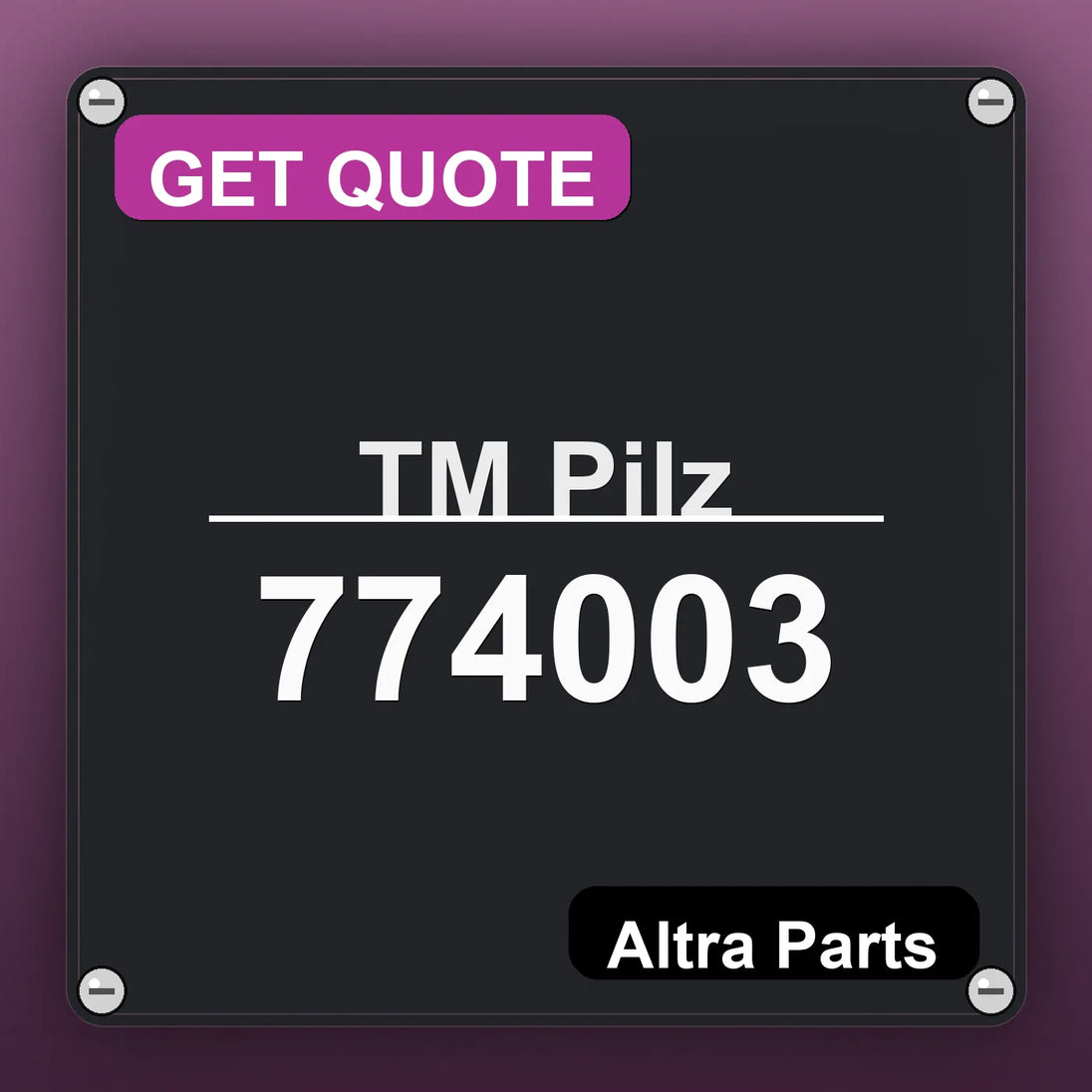 ТМ Pilz 774003 industrial nameplate style image – Altra Parts. GET QUOTE.