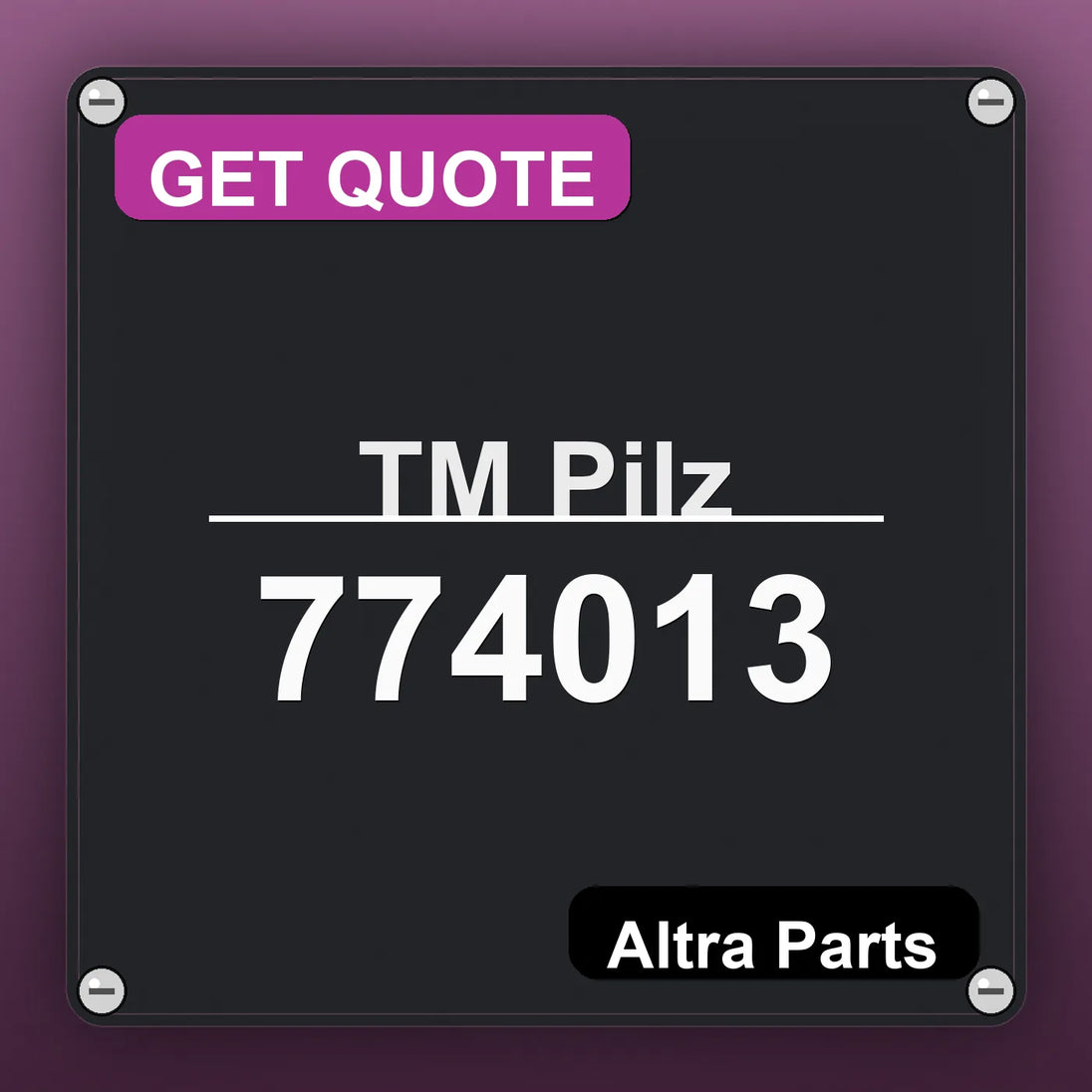 ТМ Pilz 774013 industrial nameplate style image – Altra Parts. GET QUOTE.