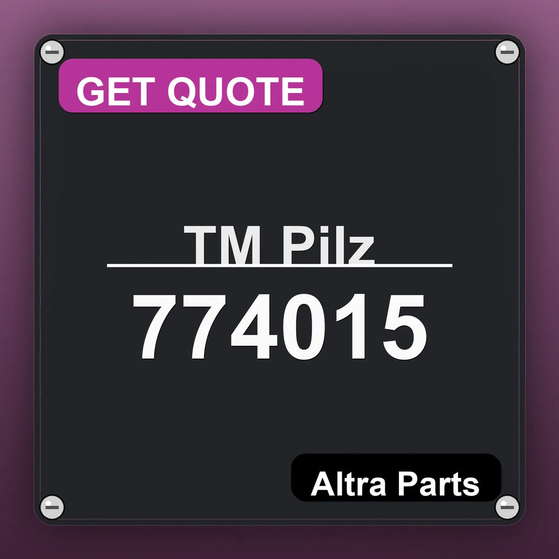 ТМ Pilz 774015 industrial nameplate style image – Altra Parts. GET QUOTE.