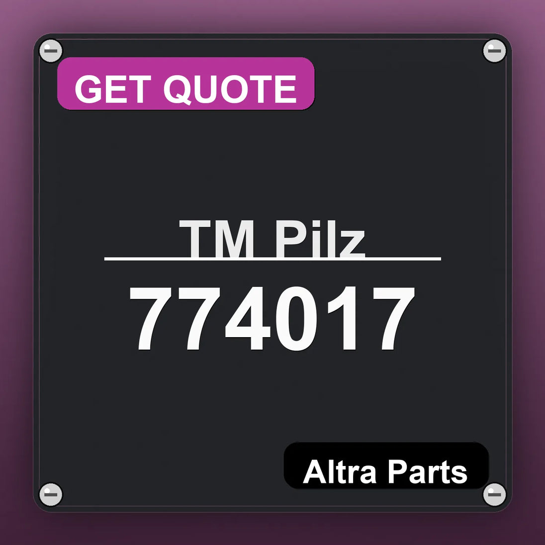 ТМ Pilz 774017 industrial nameplate style image – Altra Parts. GET QUOTE.