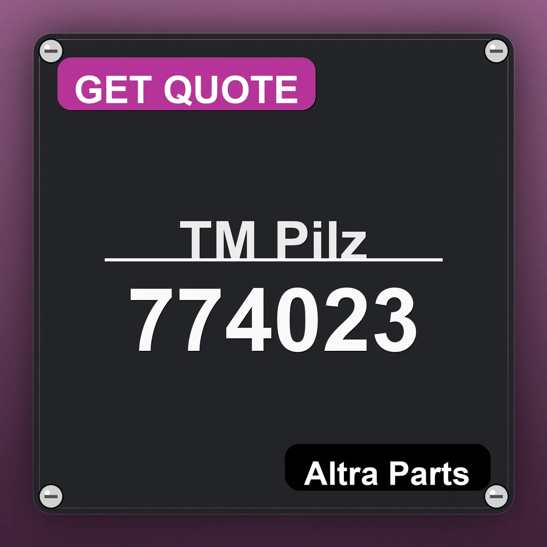 ТМ Pilz 774023 industrial nameplate style image – Altra Parts. GET QUOTE.