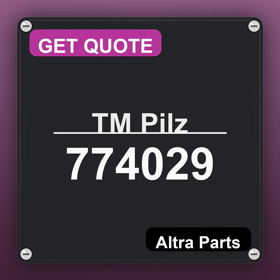 ТМ Pilz 774029 industrial nameplate style image – Altra Parts. GET QUOTE.