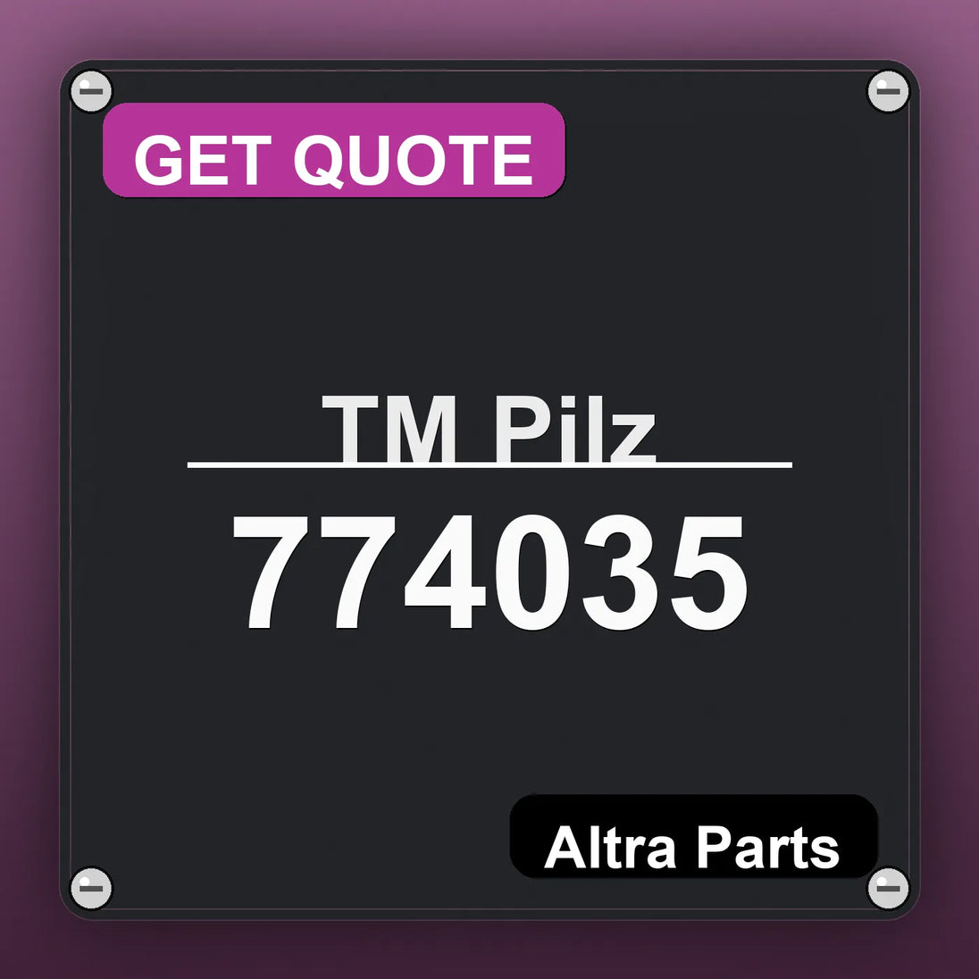 ТМ Pilz 774035 industrial nameplate style image – Altra Parts. GET QUOTE.