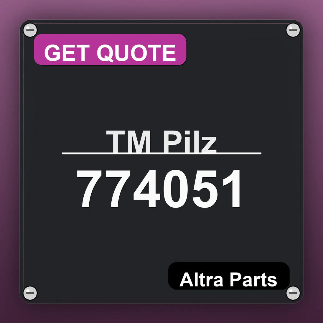 ТМ Pilz 774051 industrial nameplate style image – Altra Parts. GET QUOTE.