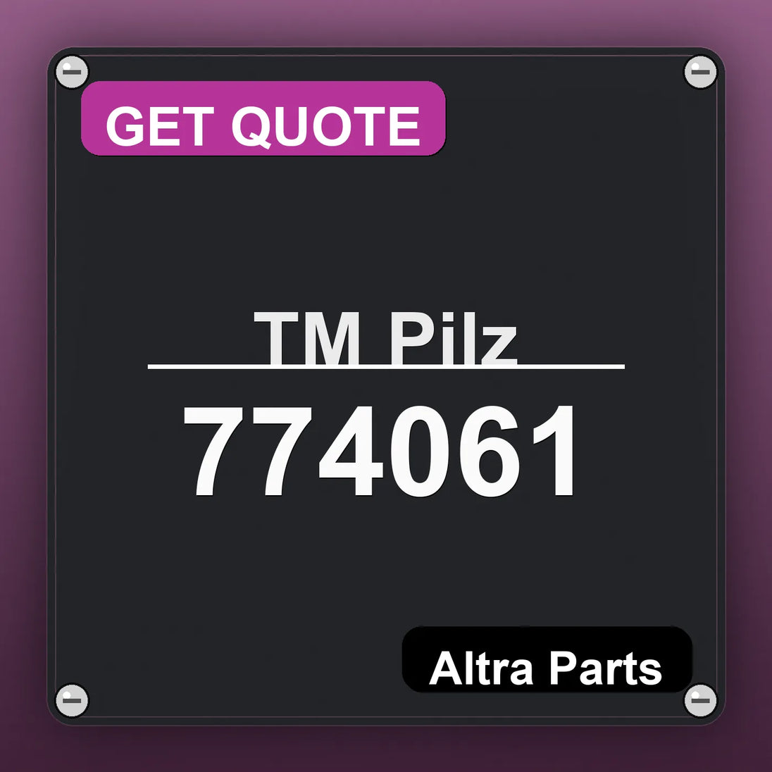 ТМ Pilz 774061 industrial nameplate style image – Altra Parts. GET QUOTE.