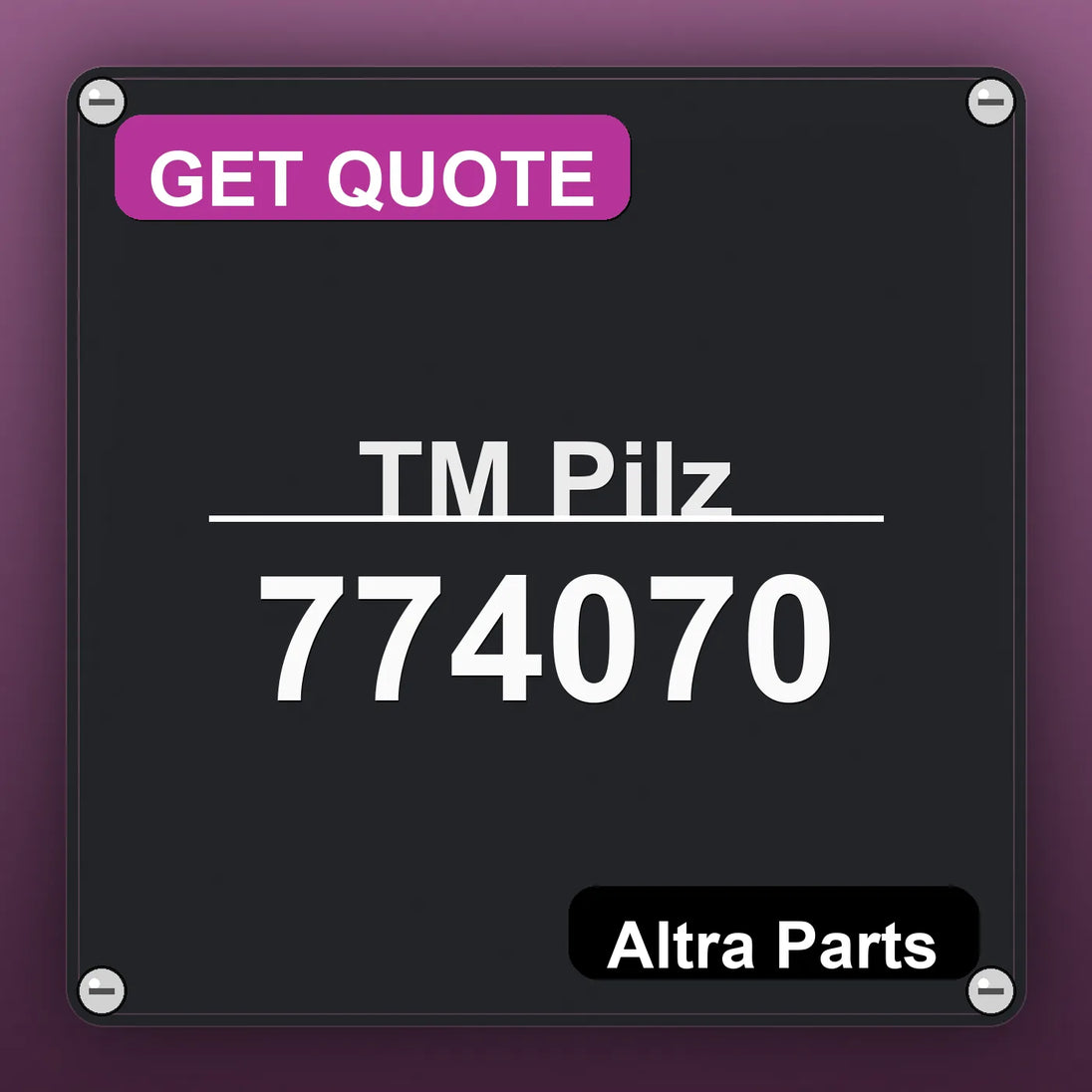 ТМ Pilz 774070 industrial nameplate style image – Altra Parts. GET QUOTE.
