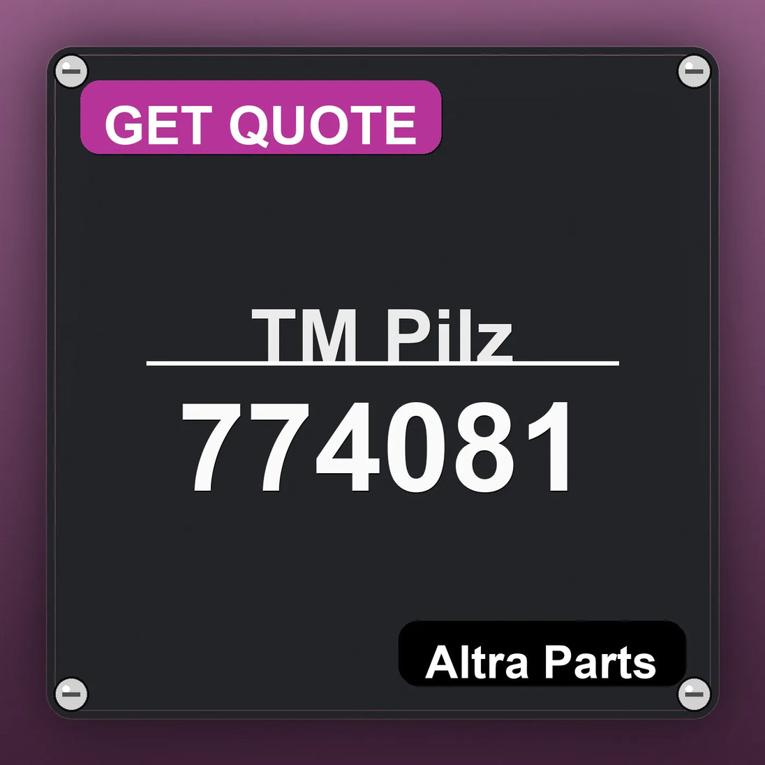 ТМ Pilz 774081 industrial nameplate style image – Altra Parts. GET QUOTE.