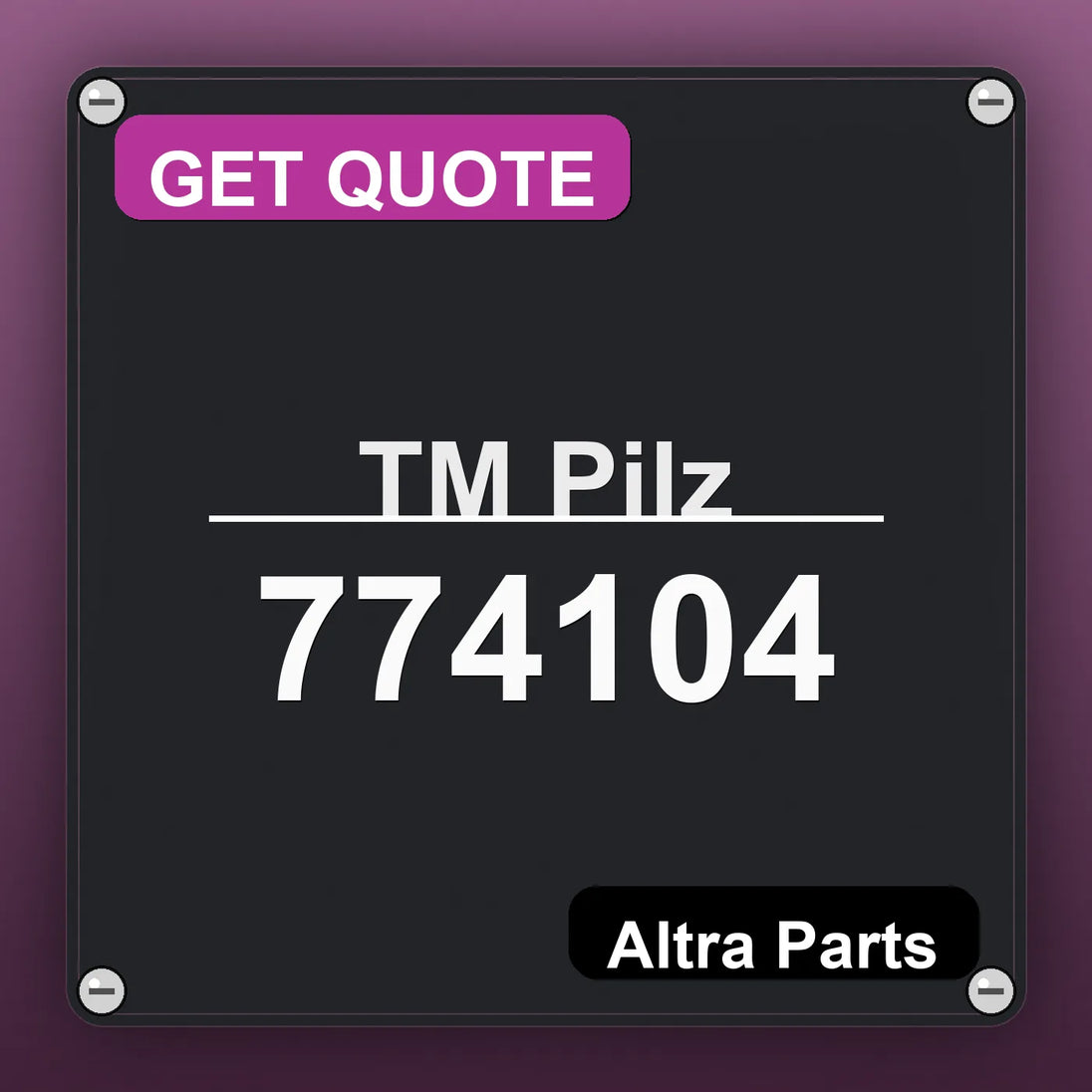 ТМ Pilz 774104 industrial nameplate style image – Altra Parts. GET QUOTE.
