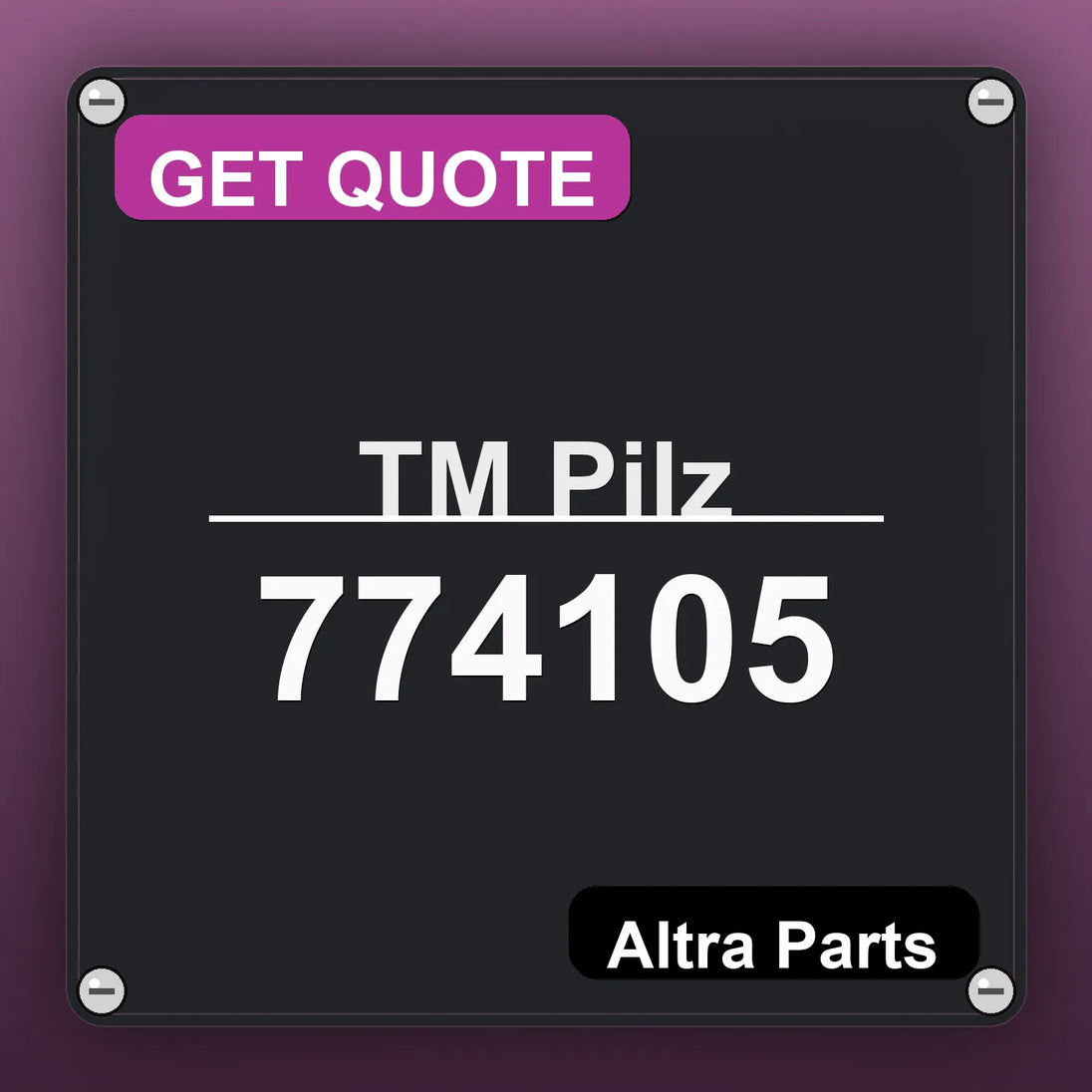 ТМ Pilz 774105 industrial nameplate style image – Altra Parts. GET QUOTE.