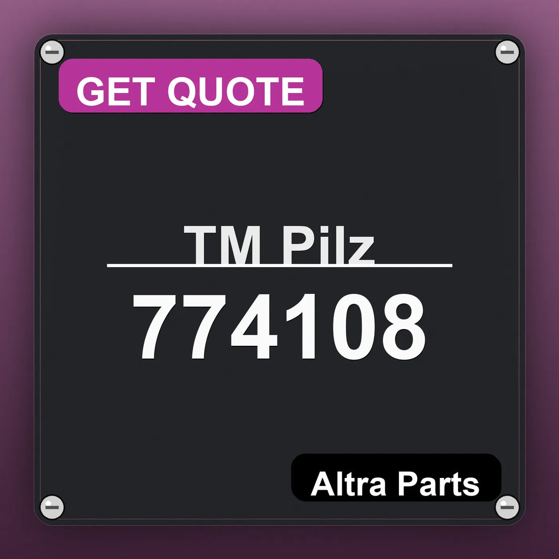 ТМ Pilz 774108 industrial nameplate style image – Altra Parts. GET QUOTE.