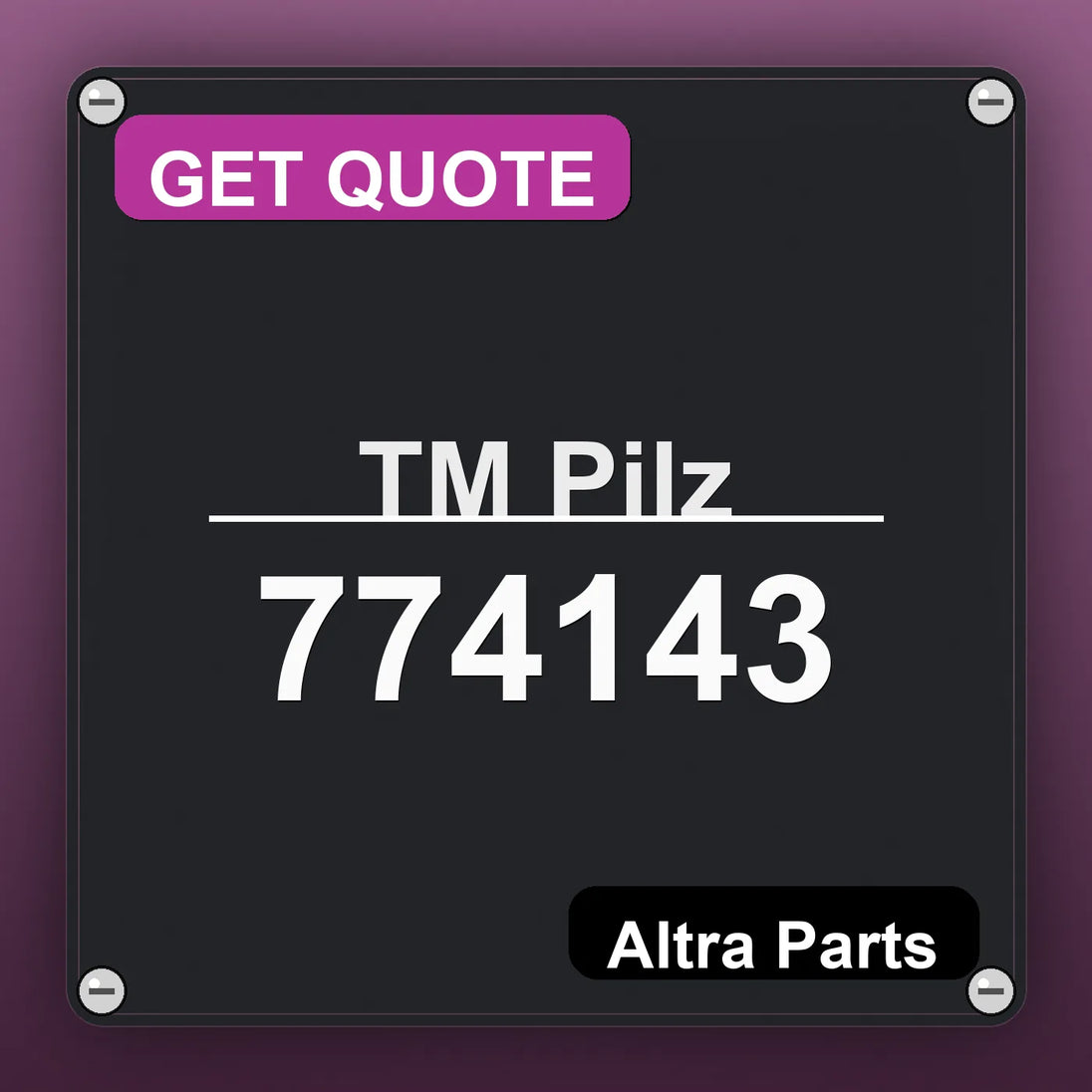 ТМ Pilz 774143 industrial nameplate style image – Altra Parts. GET QUOTE.