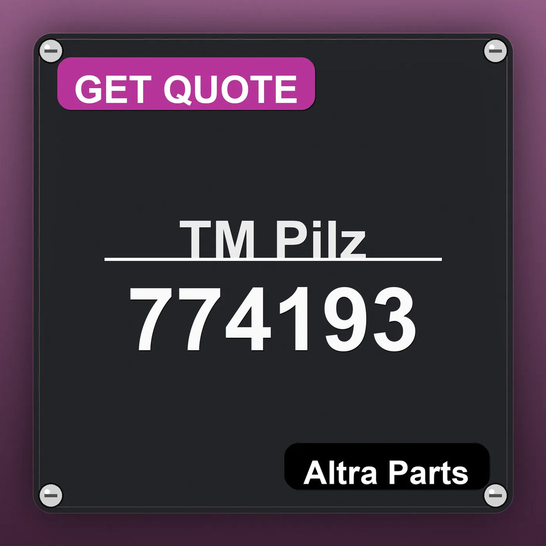 ТМ Pilz 774193 industrial nameplate style image – Altra Parts. GET QUOTE.