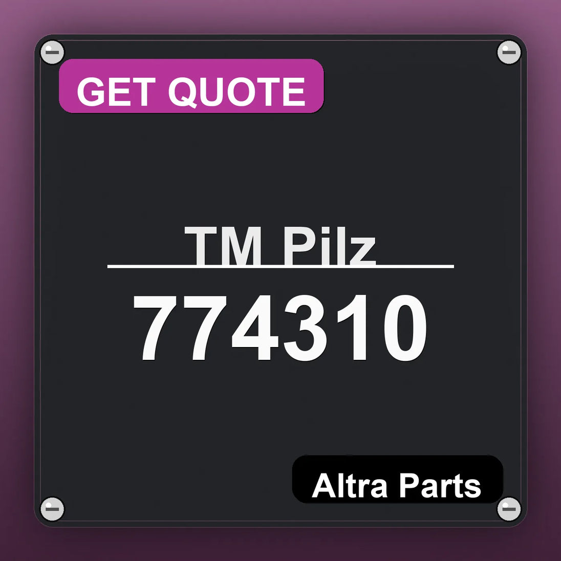 ТМ Pilz 774310 industrial nameplate style image – Altra Parts. GET QUOTE.