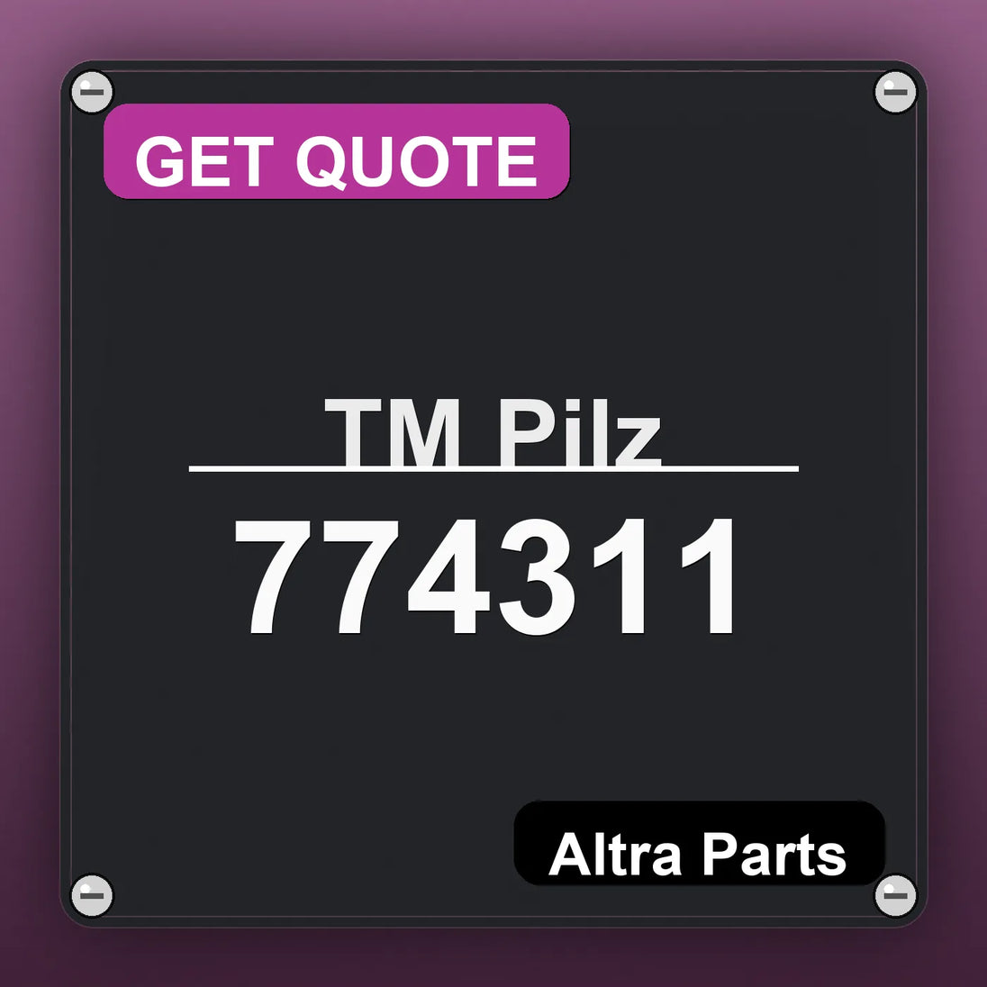 ТМ Pilz 774311 industrial nameplate style image – Altra Parts. GET QUOTE.