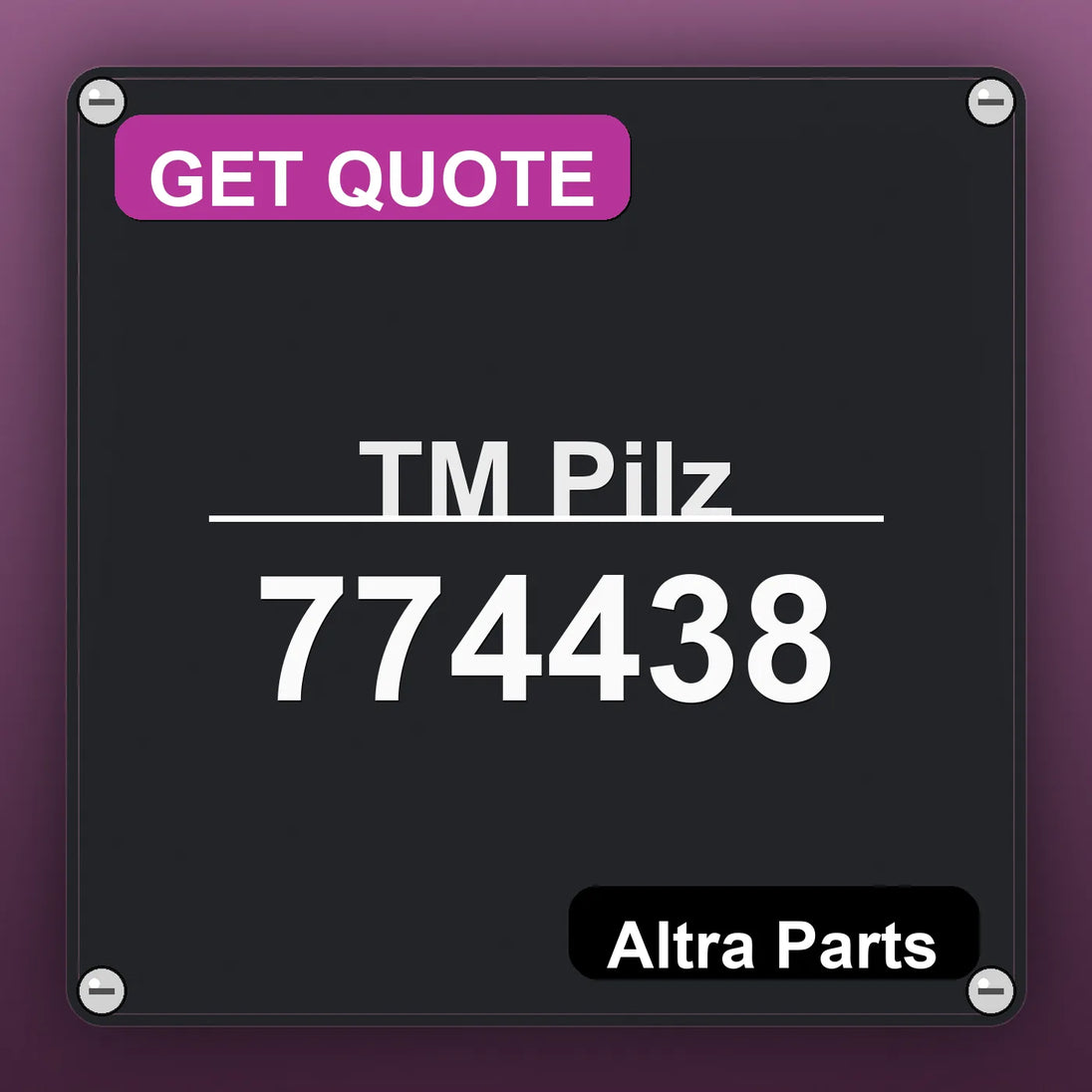 ТМ Pilz 774438 industrial nameplate style image – Altra Parts. GET QUOTE.