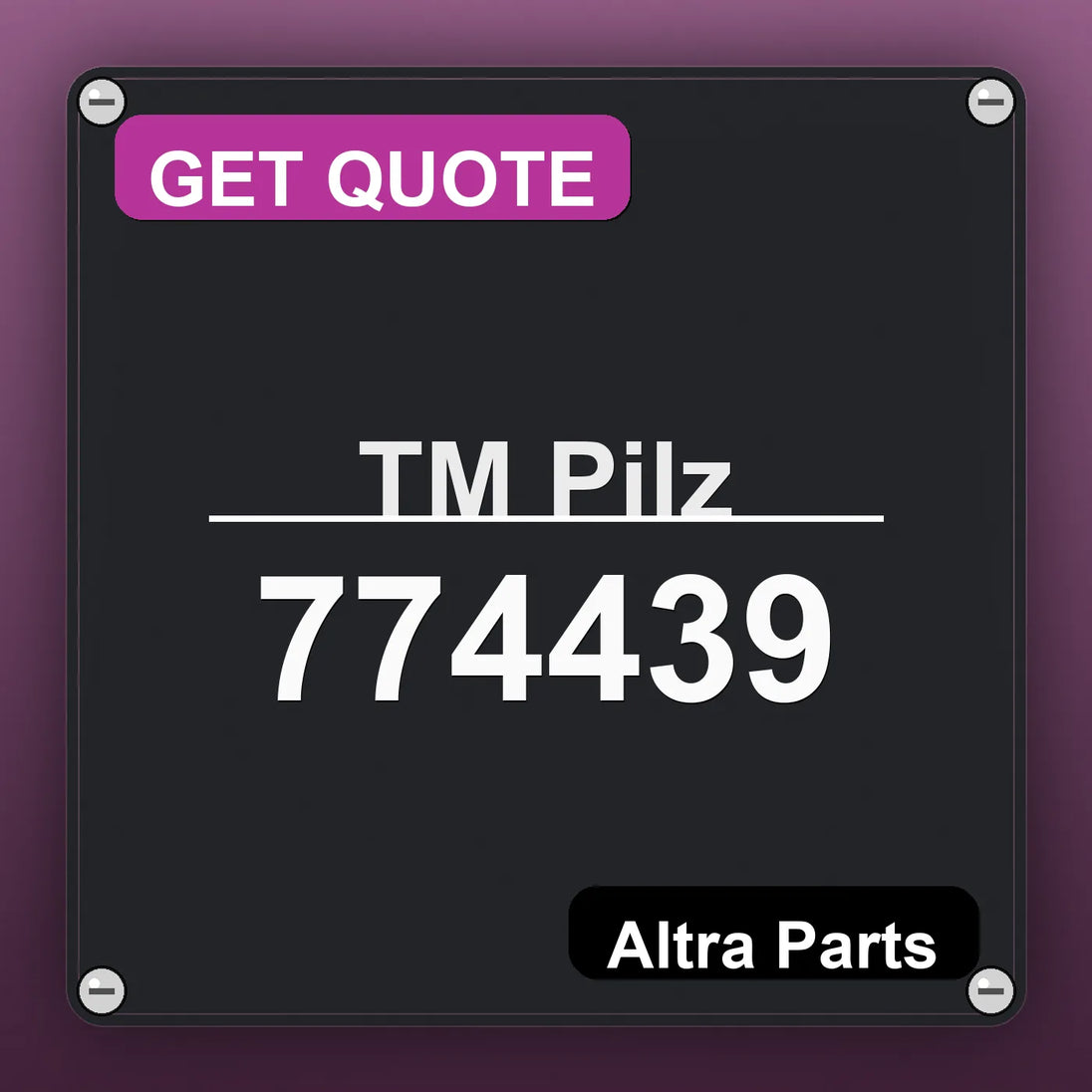 ТМ Pilz 774439 industrial nameplate style image – Altra Parts. GET QUOTE.
