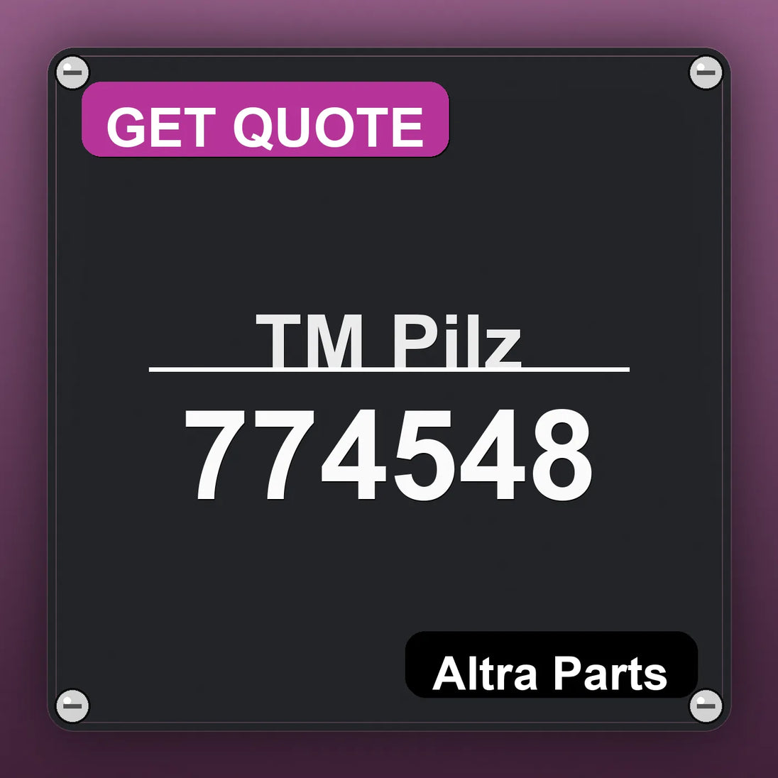 ТМ Pilz 774548 industrial nameplate style image – Altra Parts. GET QUOTE.
