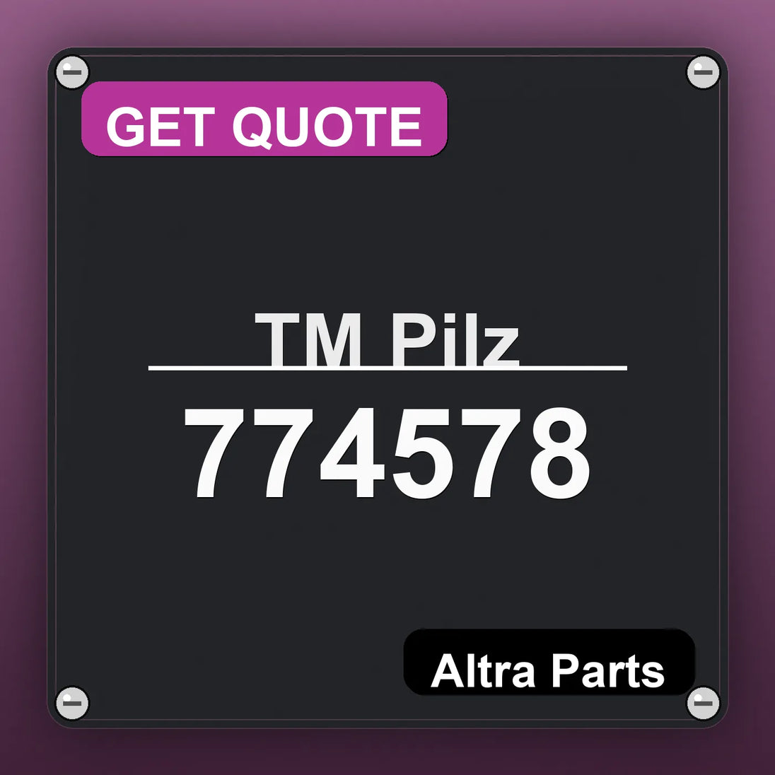 ТМ Pilz 774578 industrial nameplate style image – Altra Parts. GET QUOTE.