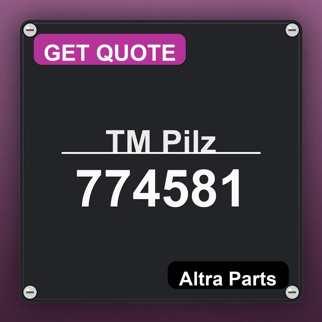 ТМ Pilz 774581 industrial nameplate style image – Altra Parts. GET QUOTE.
