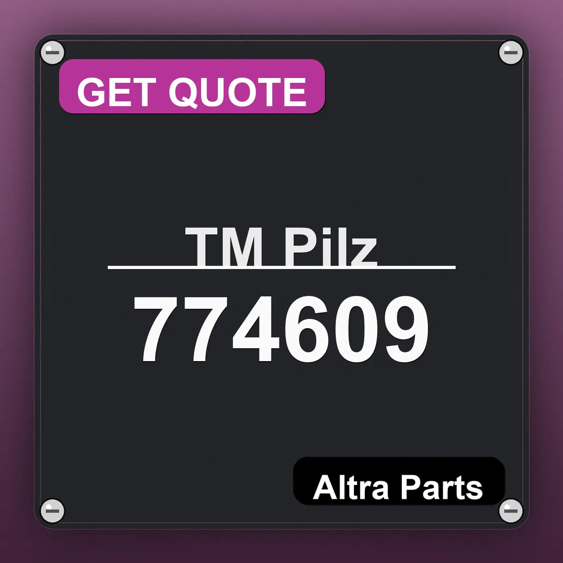 ТМ Pilz 774609 industrial nameplate style image – Altra Parts. GET QUOTE.