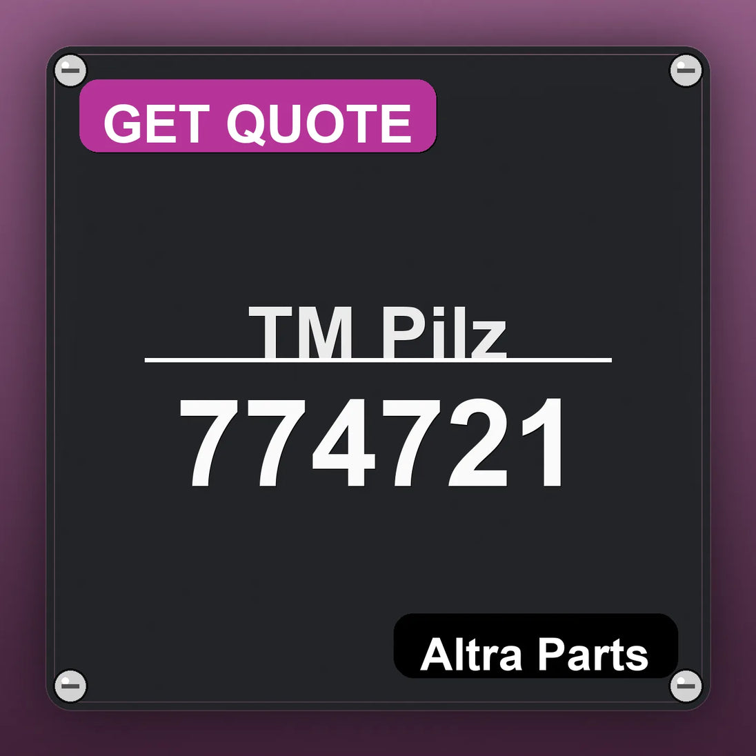 ТМ Pilz 774721 industrial nameplate style image – Altra Parts. GET QUOTE.