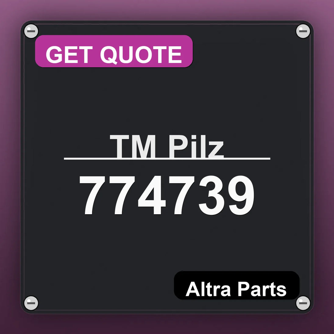 ТМ Pilz 774739 industrial nameplate style image – Altra Parts. GET QUOTE.