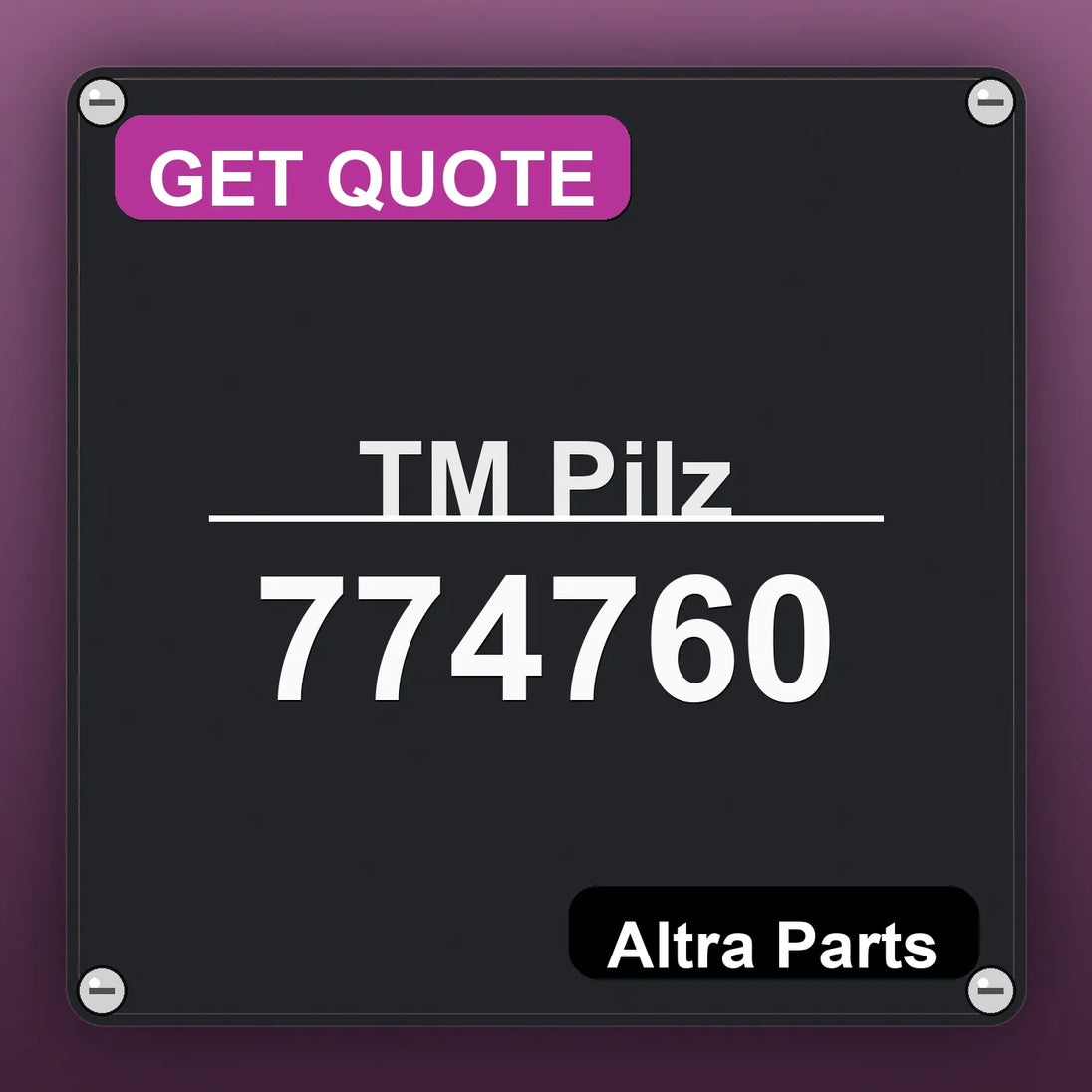 ТМ Pilz 774760 industrial nameplate style image – Altra Parts. GET QUOTE.