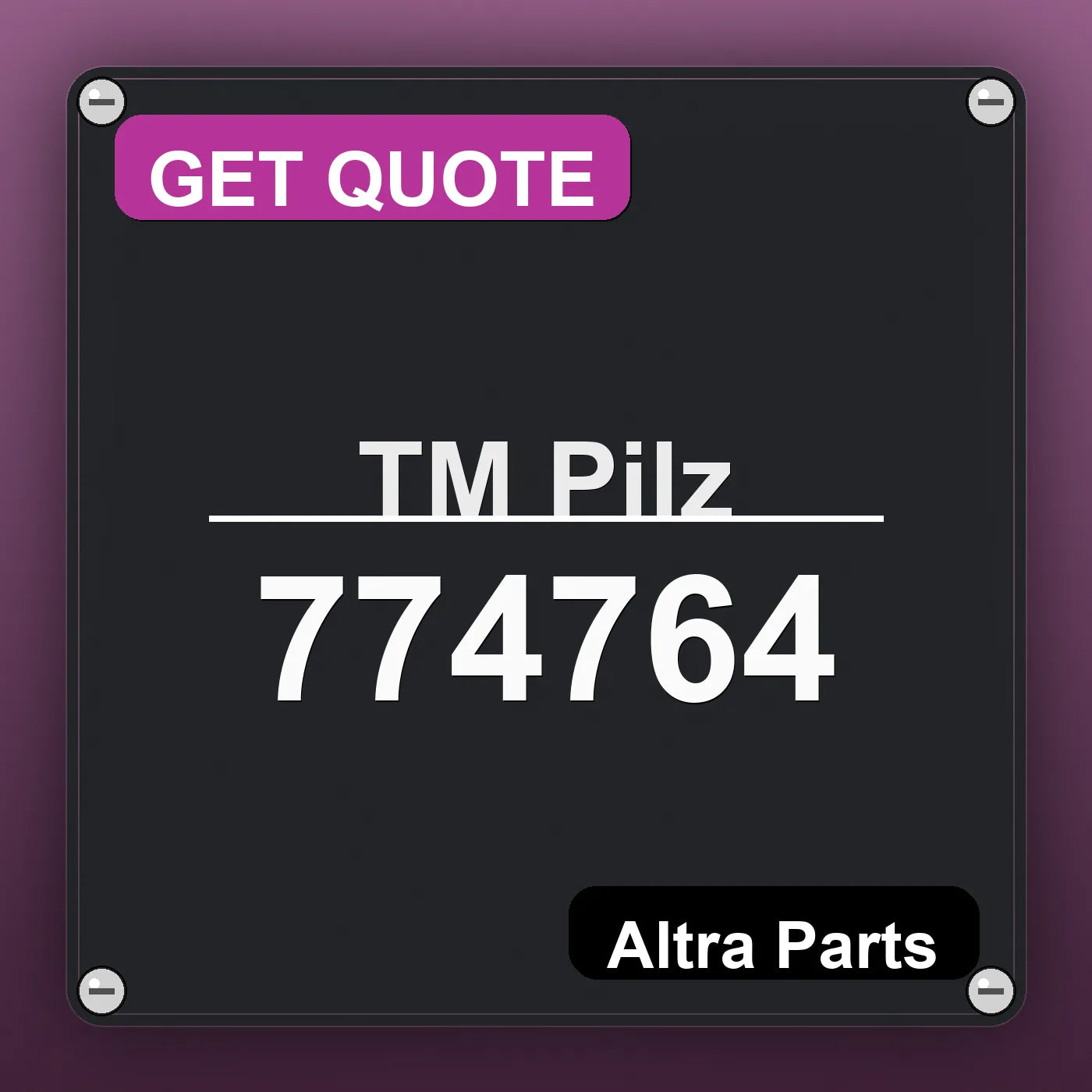 Pilz 774764 industrial nameplate style image – Altra Parts. GET QUOTE.