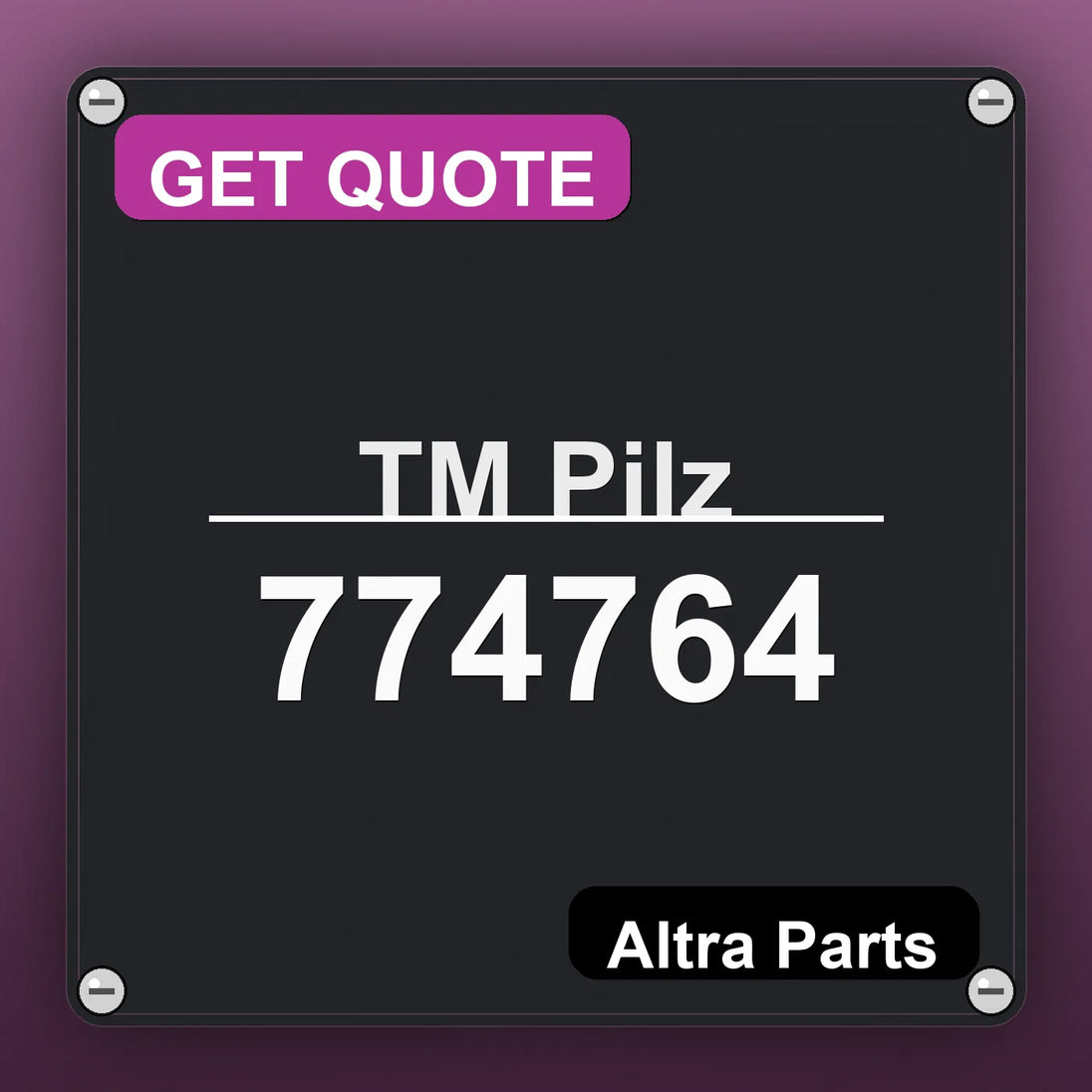 ТМ Pilz 774764 industrial nameplate style image – Altra Parts. GET QUOTE.