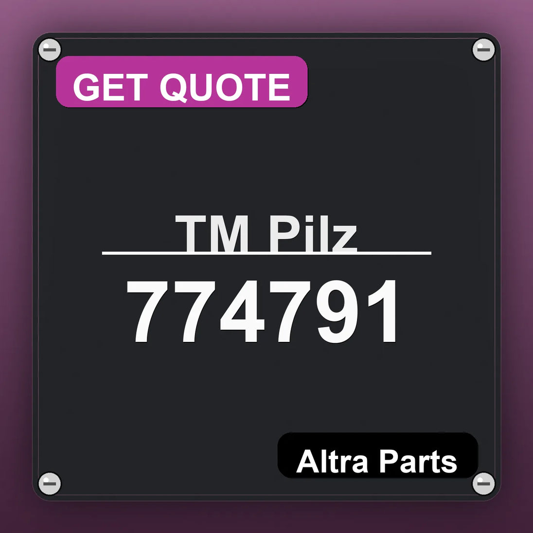 ТМ Pilz 774791 industrial nameplate style image – Altra Parts. GET QUOTE.