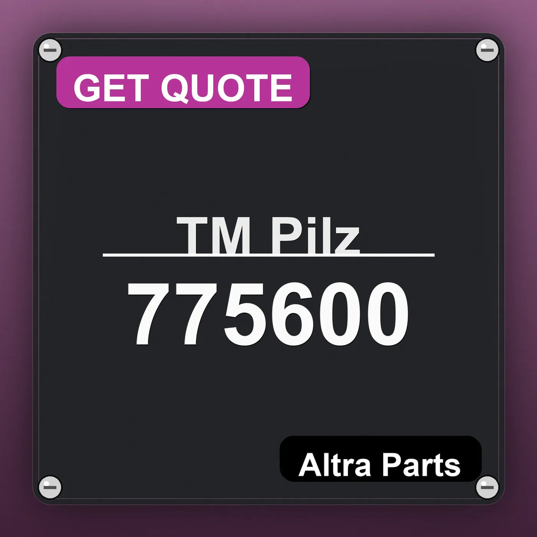 ТМ Pilz 775600 industrial nameplate style image – Altra Parts. GET QUOTE.