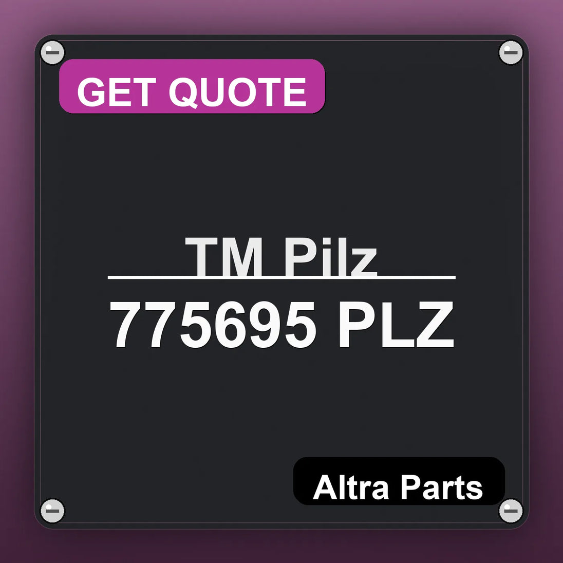 ТМ Pilz 775695 PLZ industrial nameplate style image – Altra Parts. GET QUOTE.