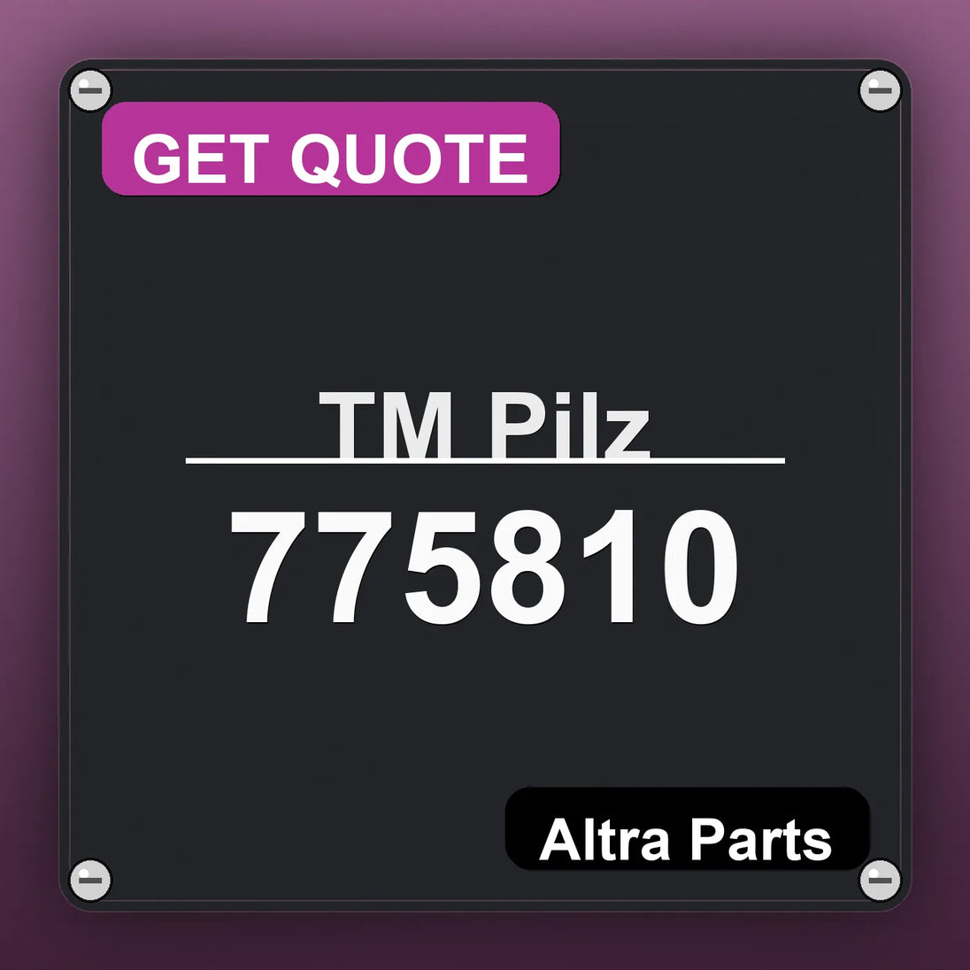 ТМ Pilz 775810 industrial nameplate style image – Altra Parts. GET QUOTE.
